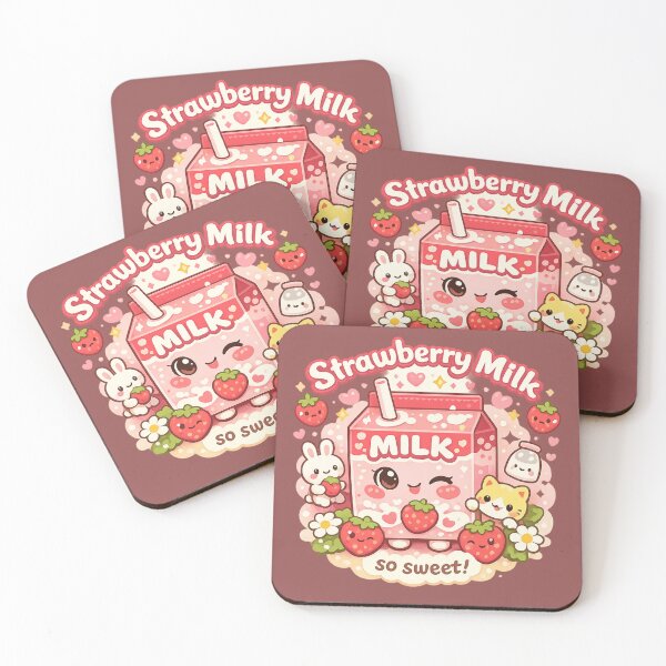 Item preview, Kawaii Strawberry Milk - Cute Strawberry Milk Carton Aesthetic. designed and sold by LunaPrintCo.