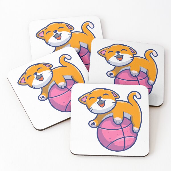 Item preview, Playful Orange Cat Pink Basketball designed and sold by jbraunl.