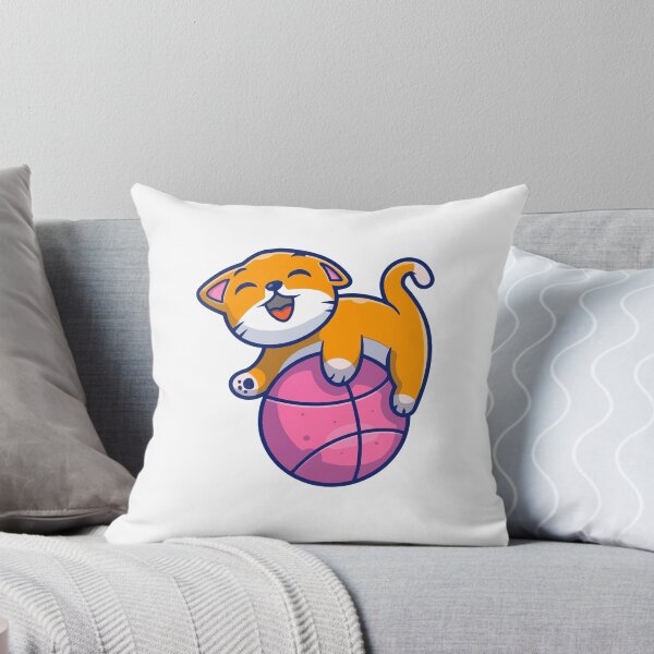 Item preview, Playful Orange Cat Pink Basketball designed and sold by jbraunl.