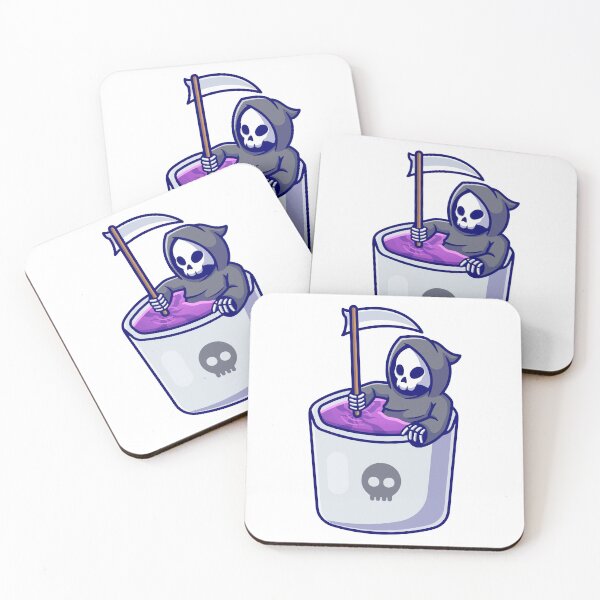 Item preview, Cute Grim Reaper Relaxing in Cup designed and sold by jbraunl.