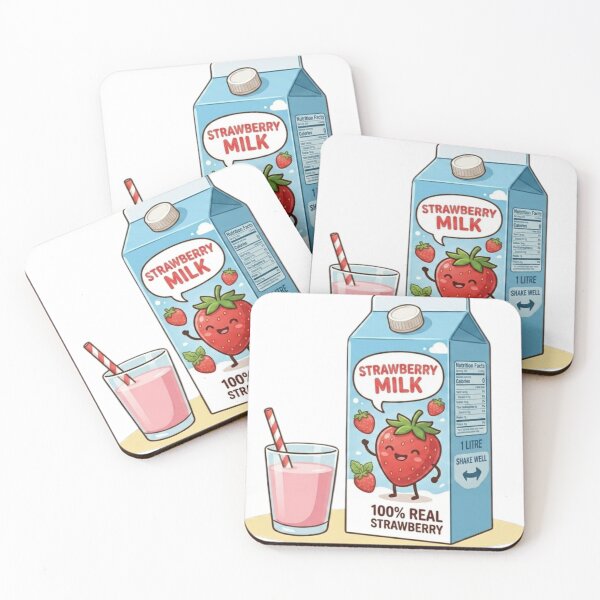 Item preview, Korean Strawberry Milk Aesthetic - Kawaii Blue Carton designed and sold by Basement Labs.
