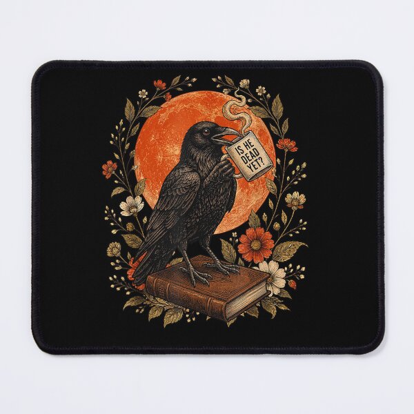 Item preview, Is He Vintage Dead Yet Dark Crow Raven Bird Humor Gothic designed and sold by studiopekepeke.