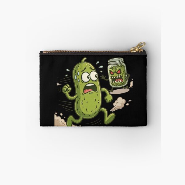 Item preview, Funny Pickle Escaping From Jar Cartoon - Cute Kawaii Pickle Run designed and sold by Basma Designs | Retro, Kawaii Shirts & Stickers.