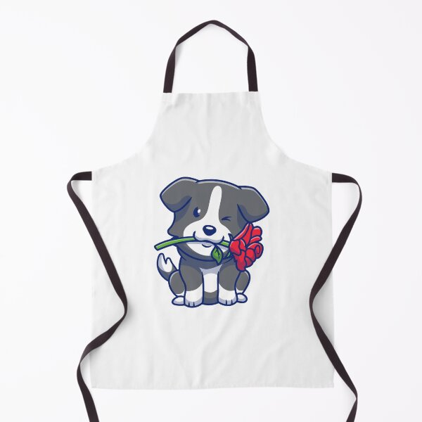 Item preview, Cute Border Collie Puppy with Red Rose designed and sold by jbraunl.