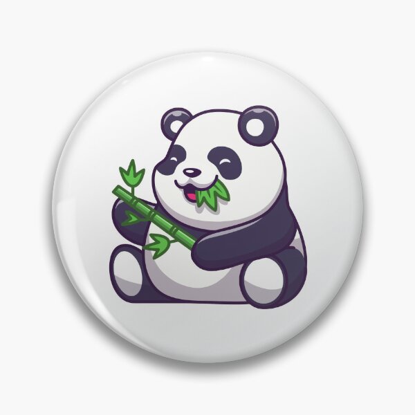 Item preview, Cute Sitting Panda Eating Green Bamboo Branch designed and sold by jbraunl.