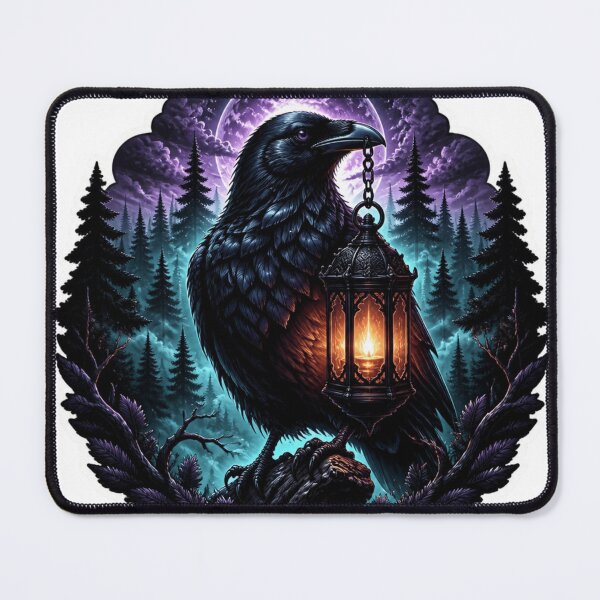 Item preview, Lantern Crow Forest Sticker designed and sold by Imaginarium of Chaos falcon88 .