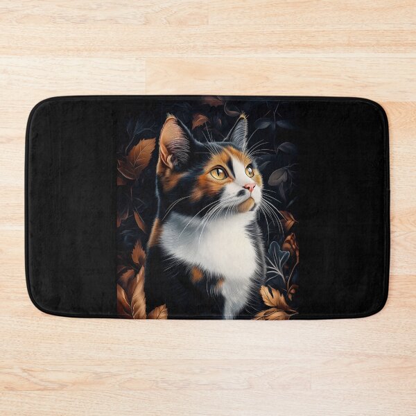Item preview, Calico Cat in Autumn Leaves designed and sold by PetsArt.