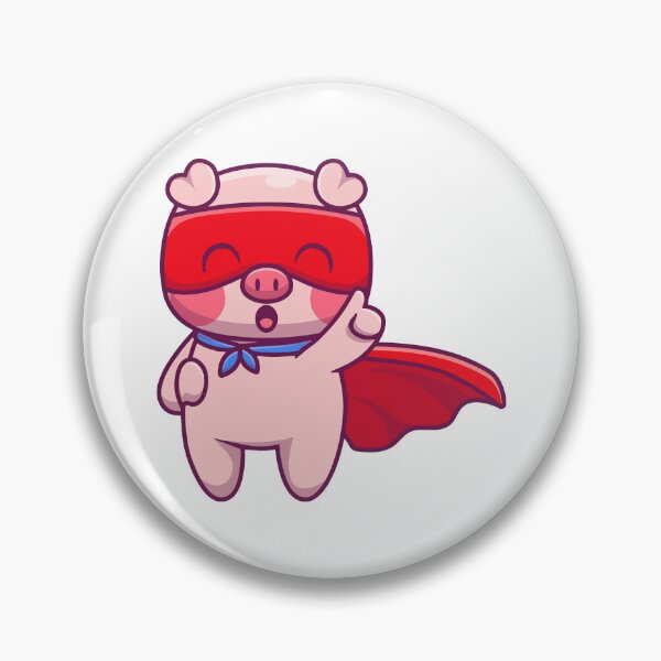 Item preview, Cute Superhero Pig with Mask and Cape designed and sold by jbraunl.