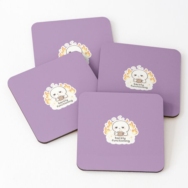 Item preview, Barely Functioning Cute Sticker - Funny Burnout Meme Kawaii Coffee Anxiety Aesthetic designed and sold by Qingtian814.