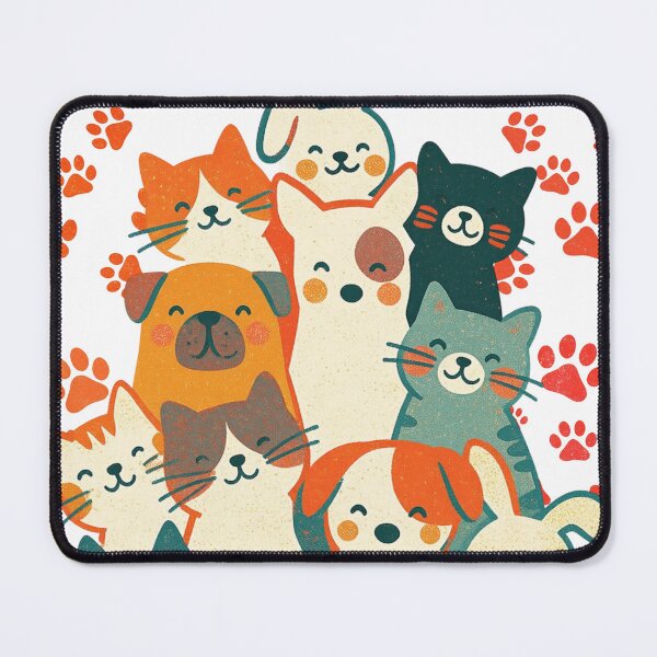Item preview, Kawaii Happy Pets - Cute Cats, Dogs and Bunnies Crowd designed and sold by RairyuuBell.