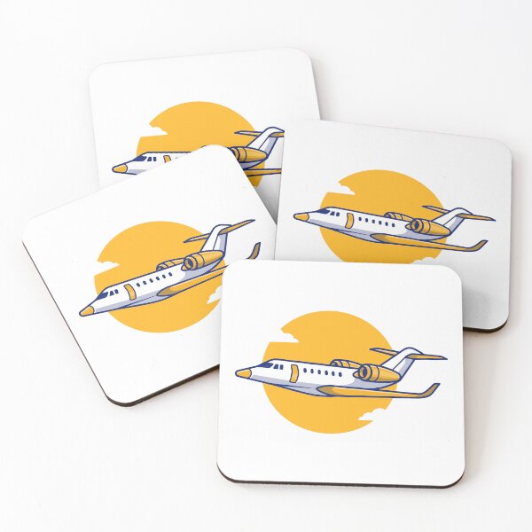Item preview, Cute Private Jet Flying in Front of Yellow Sun designed and sold by jbraunl.