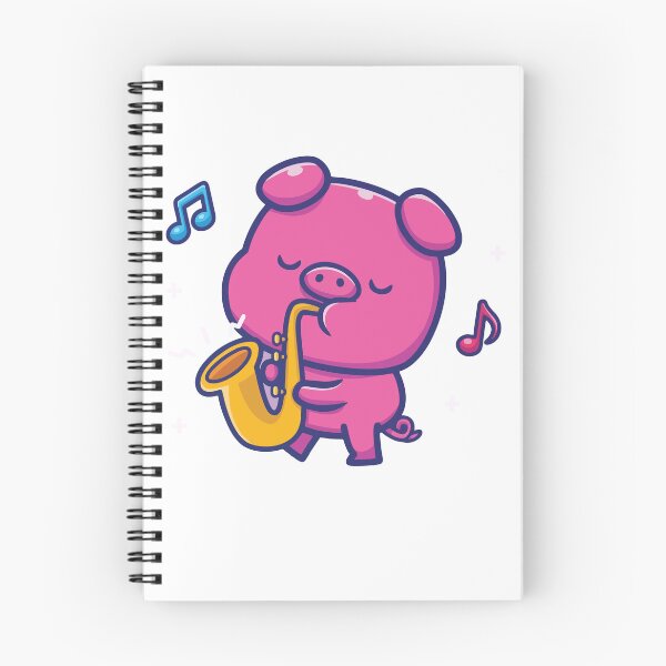 Item preview, Cute Pig Playing Saxophone with Music Notes designed and sold by jbraunl.