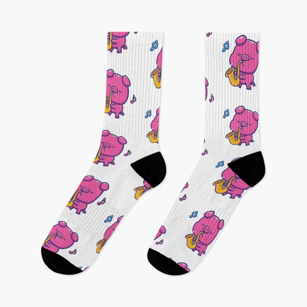 Item preview, Cute Pig Playing Saxophone with Music Notes designed and sold by jbraunl.