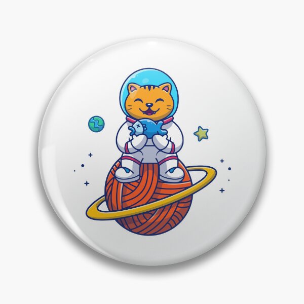 Item preview, Cat Astronaut Sitting on Yarn Planet designed and sold by jbraunl.