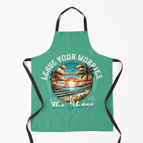 Item preview, Leave Your Worries At The Shore - Vintage Tropical Beach Badge designed and sold by MagySale.
