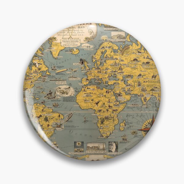 Item preview, World Wonders Old Map 1939 designed and sold by PetsArt.