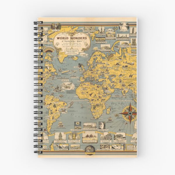 Item preview, World Wonders Old Map 1939 designed and sold by PetsArt.