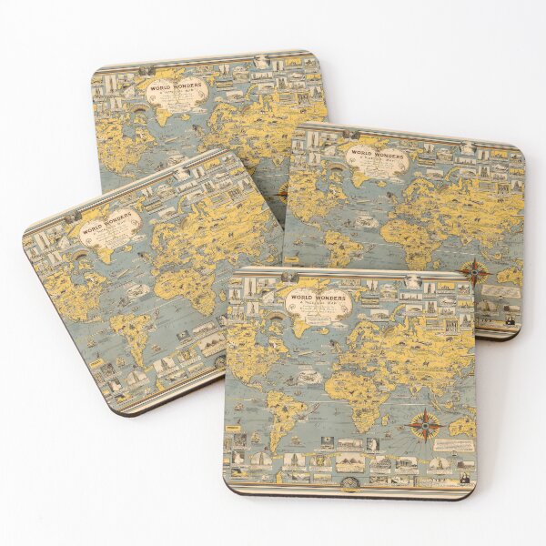 Item preview, World Wonders Old Map 1939 designed and sold by PetsArt.