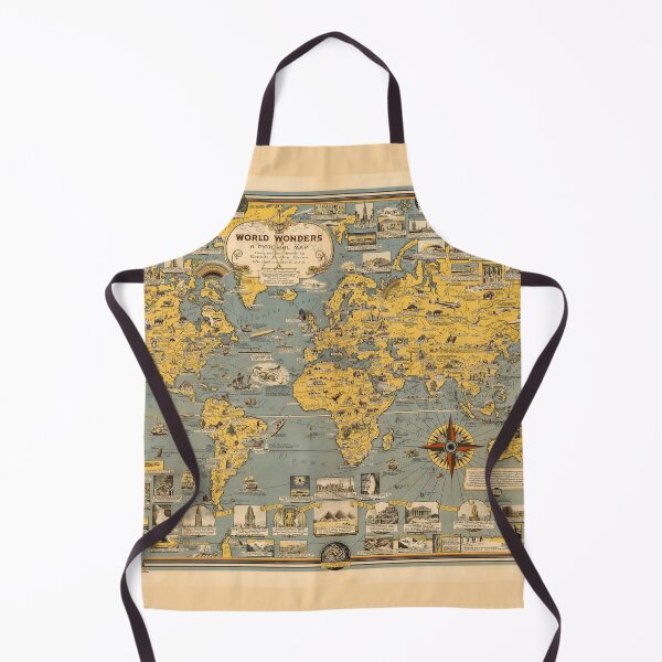 Item preview, World Wonders Old Map 1939 designed and sold by PetsArt.