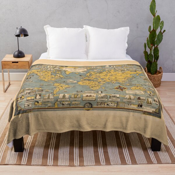 Item preview, World Wonders Old Map 1939 designed and sold by PetsArt.