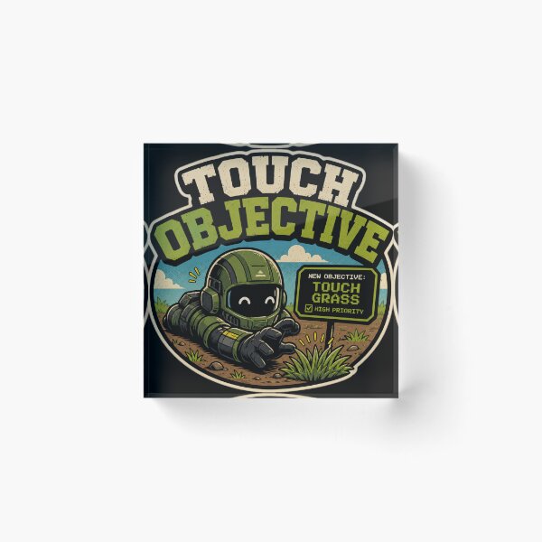 Item preview, New Objective Touch Grass  designed and sold by Nol1ytv.