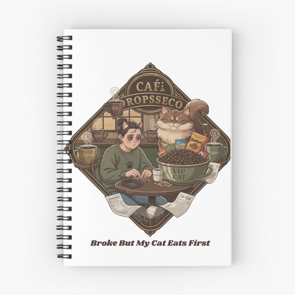 Item preview, Broke But My Cat Eats First Funny Cat Coffee Lover Design designed and sold by YMLux.