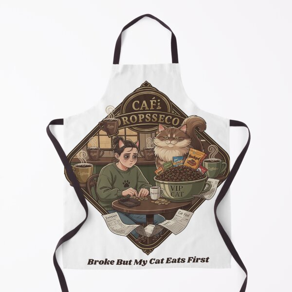 Item preview, Broke But My Cat Eats First Funny Cat Coffee Lover Design designed and sold by YMLux.