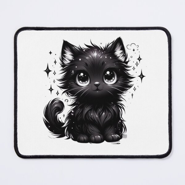 Item preview, Adorable Fluffy Black Kitten with Sparkly Eyes designed and sold by Pani Kara.