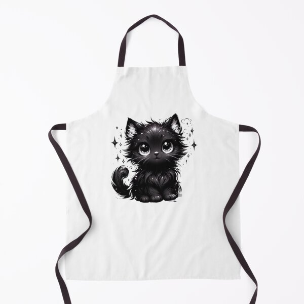Item preview, Adorable Fluffy Black Kitten with Sparkly Eyes designed and sold by Pani Kara.