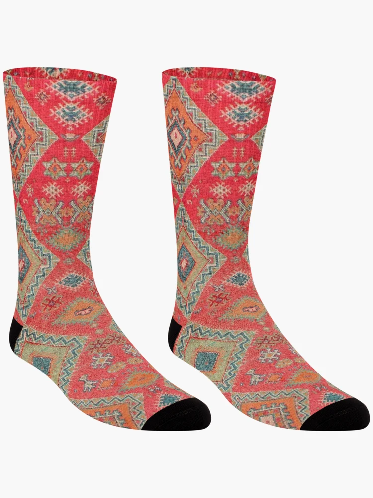 Thumbnail 3 of 5, Socks, Moroccan Pattern Rug Design designed and sold by SpaceBazaar.