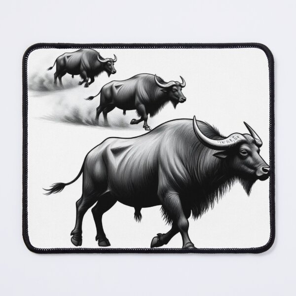 Item preview, Untamed Power — Realistic Buffalo Pencil Sketch Artwork designed and sold by Henrylifestyle2.