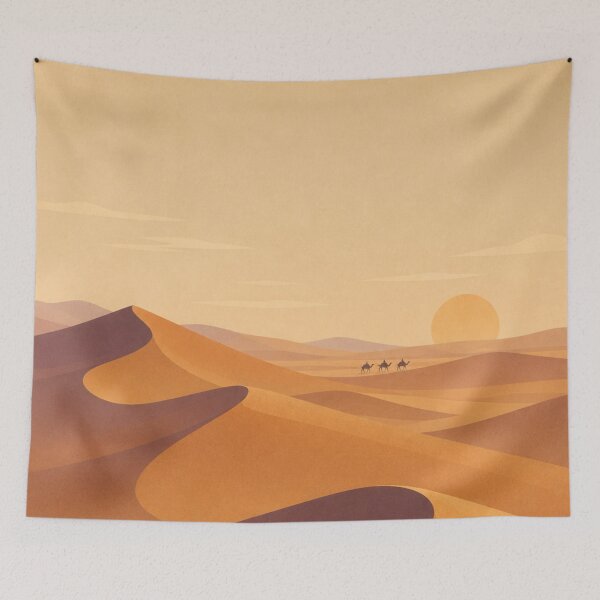 Item preview, Golden Desert Dunes Minimal Travel Poster designed and sold by Creative_Canvas.