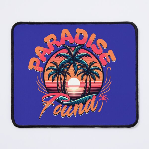 Item preview, Paradise Found - Vibrant Retro Tropical Sunset Badge designed and sold by MagySale.