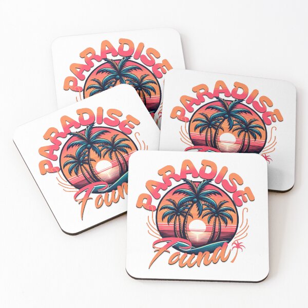 Item preview, Paradise Found - Vibrant Retro Tropical Sunset Badge designed and sold by MagySale.