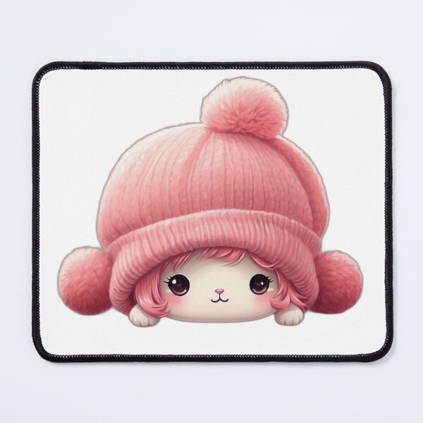 Item preview, Cute Kawaii Pink Knitted Hat Pompom Sticker — Art Cozy Winter Aesthetic Beanie cute designed and sold by HOODYBUDSTYLES.