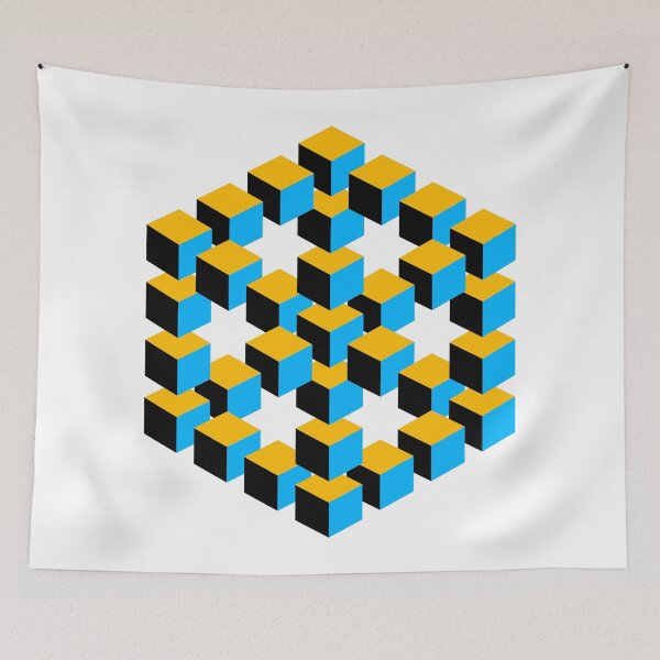Item preview, impossible figure cube magic optical illusion designed and sold by Helen-Storm.