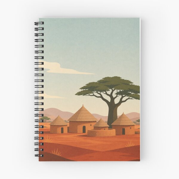 Item preview, African Village Baobab Tree Travel Poster designed and sold by Creative_Canvas.