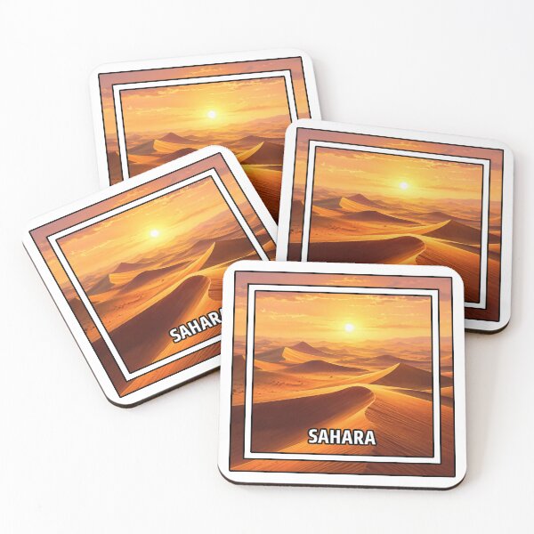 Item preview, Sahara Desert Golden Sunset Landscape - Sand Dunes Illustration designed and sold by PixelParinda.