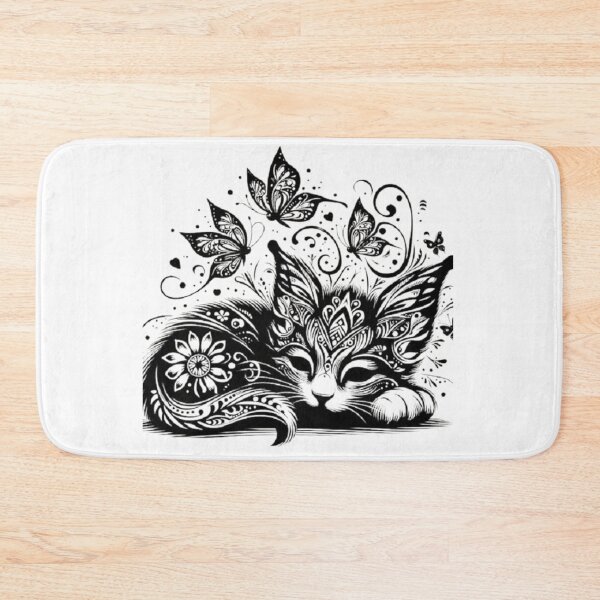 Item preview, Zen Sleeping Cat Mandala with Butterflies designed and sold by Pani Kara.