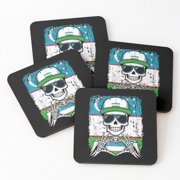 Item preview, Uzbekistan Pride Skeleton Art Tee designed and sold by Colorful Designs.