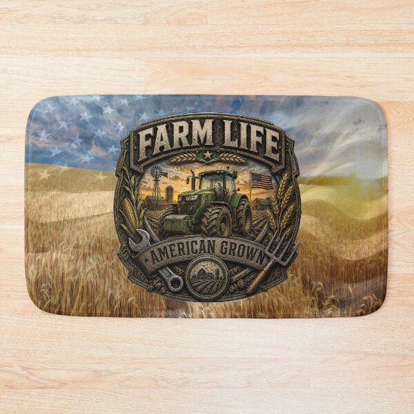 Item preview, Farm Life American Grown Farmer Tractor Country Design designed and sold by artistwill.