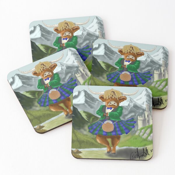 Item preview, Dapper Higland Coo Dancing in Heritage designed and sold by Kilted Bro Design Co..