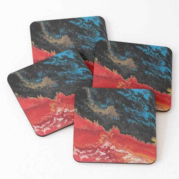 Item preview, Black Seeping to Red Fluid Art designed and sold by vonmade.