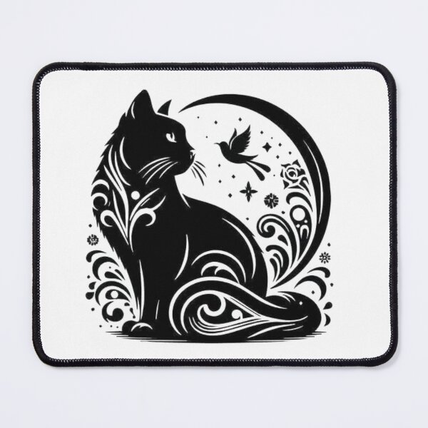 Item preview, Mystical Midnight Cat Moon Silhouette designed and sold by Pani Kara.