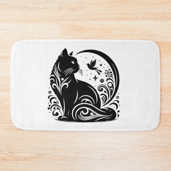 Item preview, Mystical Midnight Cat Moon Silhouette designed and sold by Pani Kara.