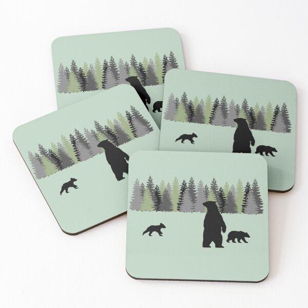 Item preview, Lispe Bear Family Forest Scene Vintage Wildlife Art designed and sold by Lispe-Designs.