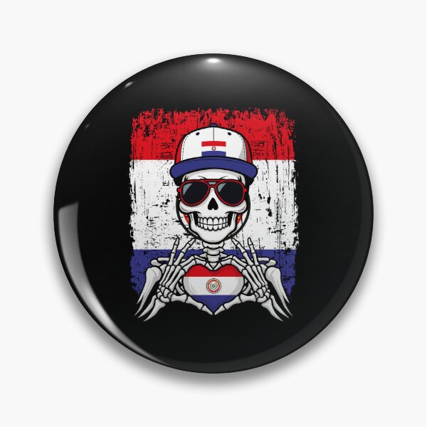 Item preview, Paraguay Pride Skeleton Art Tee designed and sold by Colorful Designs.