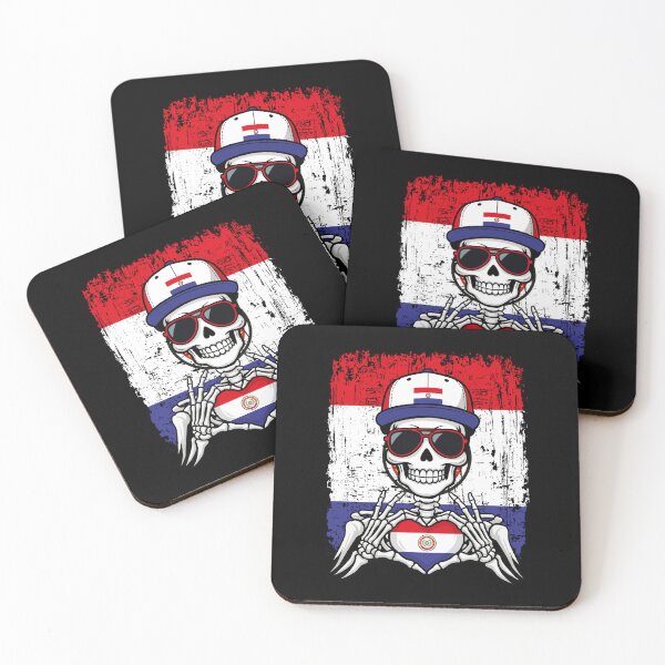Item preview, Paraguay Pride Skeleton Art Tee designed and sold by Colorful Designs.