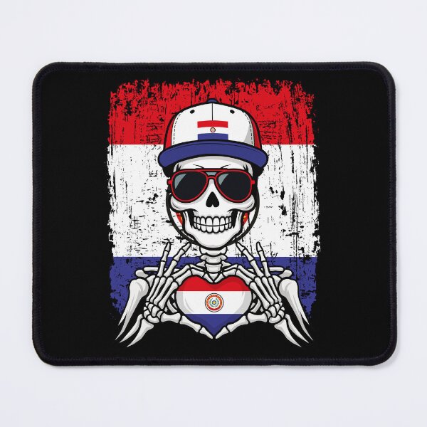 Item preview, Paraguay Pride Skeleton Art Tee designed and sold by Colorful Designs.