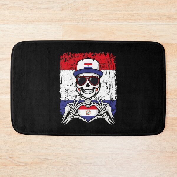 Item preview, Paraguay Pride Skeleton Art Tee designed and sold by Colorful Designs.